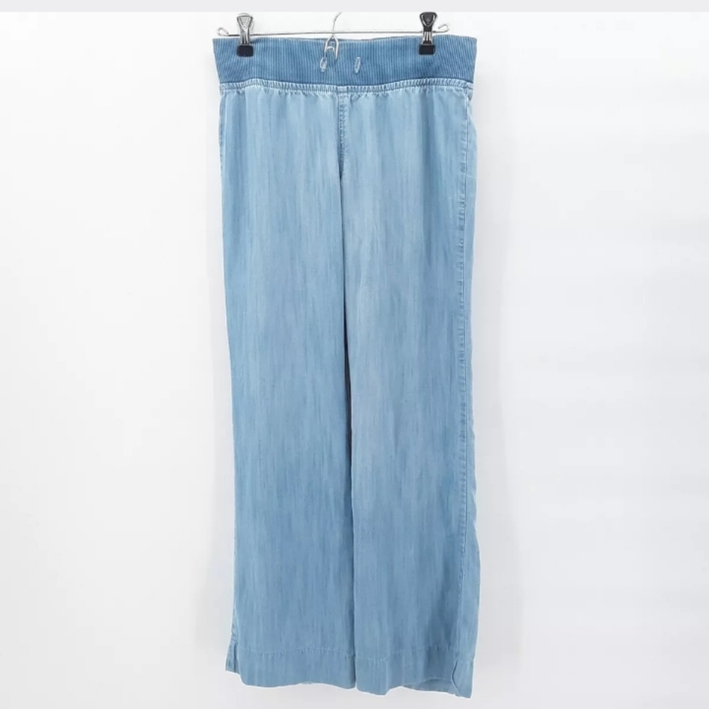 Anthropologie Tencel Lyocell Blue Wide Leg Pants